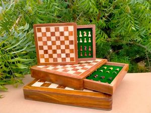 High Quality Custom Epoxy Resin River Wooden Chess <b>Board</b> Handcrafted <b>Solid</b> <b>Wood</b> Chessboard with Unique Artistic Design - Product Image 4