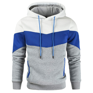 Sweat-shirt pour homme en molleton de coton personnalisé OEM, patchwork, manches longues, respirant, haute qualité, couleurs contrastées, blocs de couleurs superposés - Product Image 4