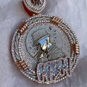 Collar con Colgante de Diamantes en Oro Rosa de 18K, Certificado por IGI, Estilo Hiphop Unisex, Joyería de Diamantes para Uso Diario - Product Image 3