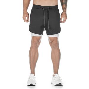 2024 ropa atlética masculina de alta calidad 2 en 1 pantalones cortos deportivos de poliéster transpirable de talla grande pantalones cortos deportivos para hombres con bolsillos - Product Image 5