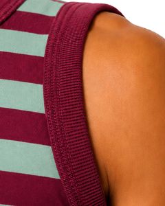 <b>Maroon</b> Mint Green Striped Men Cotton Tank <b>Top</b> Sleeveless Vest Casual Summer Gym Fitness Shirt Breathable Loose Fit Streetwear - Product Image 5