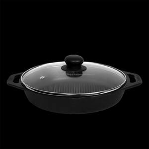 Batterie de cuisine dynamique 10 pouces en fonte, couvercle de casserole émaillé pré-assaisonné pour restaurant commercial, vente en ligne à bas prix en Inde - Product Image 2