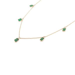 Collier avec pendentif en or jaune massif 14 carats, taille émeraude - Product Image 6
