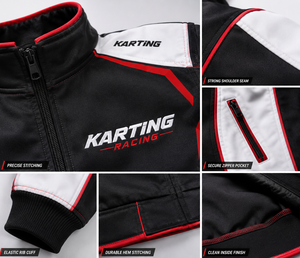 เสื้อแจ็คเก็ตนักแข่งโกคาร์ท แห้งเร็ว ระบายอากาศได้ดี ผลิตจากโพลีเอสเตอร์ ซอฟต์เชลล์ ซิปหน้า เสื้อคลุมสำหรับทีม/แบรนด์  แบบสั่งทำได้  สำหรับผู้ใหญ่  ใส่ได้ทั้งชายและหญิง  สำหรับฤดูหนาว - Product Image 5