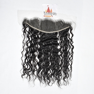 Extensiones de Cabello Natural Indio Negro 13*4 Frontal, 100% Cutícula Alineada, Ondulado Profundo, Remy Sin Procesar, Doble Trama a Máquina, Clip-in/Tejido - Product Image 3