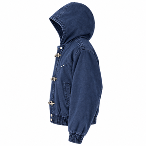 Veste à capuche pour homme, coupe classique, manches longues, couleur unie, vêtement décontracté pour l'automne, 100% coton, tissu lavé, respirant, imprimé sur mesure - Product Image 5