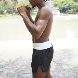 Short de Muay Thai pour adulte, couleur noire, pour matchs de MMA, kickboxing, boxe thaï, entraînement léger d'arts martiaux. - Product Image 4