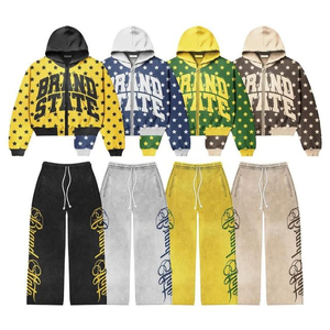 Conjuntos de Sudadera con Capucha Personalizados 2026, 400 Gsm, Invierno, Estampados, Estilo Y2K Vintage, Efecto Desgastado por el Sol, Alta Calidad, 100% Algodón, Felpa, Bajo sin Rematar - Product Image 6