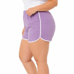 Plus Size <b>Women</b> Custom Color Mid <b>Waist</b> <b>Shorts</b> Solid Color Casual Summer <b>Elastic</b> <b>Waist</b> Loose Eco-Friendly Quick Dry Breathable - Product Image 2