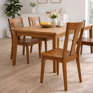 Chaise de salle à manger classique en teck de style mi-siècle avec dossier en T, qualité supérieure, résistante à l'eau, pour villa, hôtel, cuisine écologique, appartement - Product Image 5