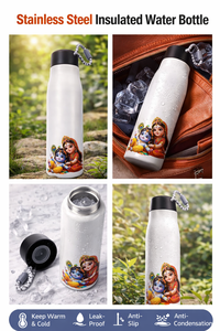 Bouteille d'eau promotionnelle en métal imprimée Lord Krishna pour la rentrée scolaire - Product Image 2