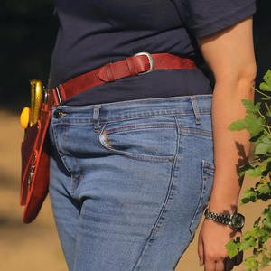 Ceinture porte-outils en cuir véritable robuste pour fleuriste, avec sangle à boucle réglable et rangement multi-compartiments, à vendre - Product Image 3