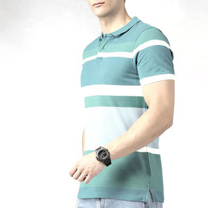 เสื้อโปโลสไตล์วินเทจทรงหนาแบบย้อมสีเอซิด เสื้อโปโลสตรีทแวร์ เสื้อโปโลวินเทจแบบขาดรุ่ยสำหรับผู้ชาย - Product Image 2