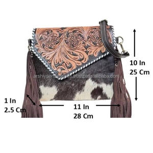 Bolso bandolera con flecos y sobres de cuero para mujer de alto rendimiento 2025, bolsos de hombro de piel de vaca de diseñador de lujo de alta calidad - Product Image 2