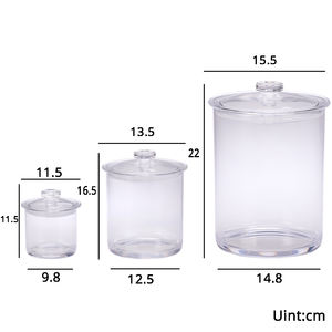 [Holar] Taiwan a fait 3 tailles ensemble de bocaux de stockage en plastique hermétiques ronds transparents avec couvercles - Product Image 2