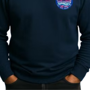 เสื้อสเวตเชิ้ตปักลายสีน้ำเงินกรมท่าสำหรับผู้ชาย เสื้อแขนยาวลำลอง สตรีทแวร์สำหรับทุกวัน เสื้อผ้าสไตล์ไลฟ์สไตล์ที่สวมใส่สบาย - Product Image 6