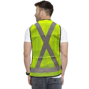 เสื้อกั๊กนิรภัยแบบ 6 กระเป๋า สีเหลืองมะนาว ANSI Class 3 ผ้าโพลีเอสเตอร์ตาข่าย ซิปด้านหน้า ไม่มีแถบกันไฟฟ้าสถิต พร้อมช่องใส่ไมโครโฟน - Product Image 5