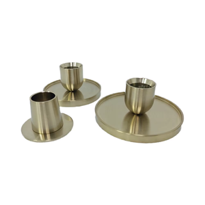 Ensemble de luxe 3 bougeoirs en alliage d'aluminium doré bocaux à bougies lanternes pour la maison mariage saint valentin décoration 1 couleur - Product Image 6