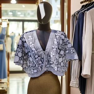Nuevo Estilo de Moda, Caftán Kamino con Cuello en V, Manga Corta, Algodón, Talla Grande para Mujer, Largo hasta el Suelo, Estampado Floral Natural Hecho a Mano - Product Image 4