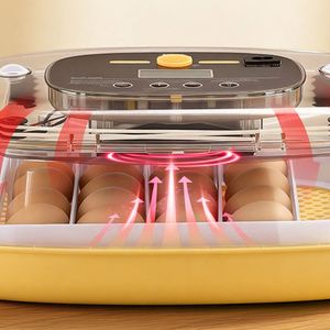 ตู้ฟักไข่ 24 ฟอง พร้อมไฟ LED ตรวจสอบไข่ ระบบพลิกไข่อัตโนมัติ ควบคุมอุณหภูมิและความชื้น หน้าต่างใสมองเห็นได้ 360 องศา อัตโนมัติ - Product Image 3