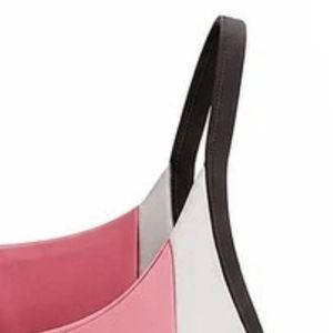 <b>Pink</b> and Navy Blue Women's Scoop Neck Sports Bra Sleeveless Color Block <b>Crop</b> <b>Top</b> Fitted Activewear Gym Workout Fitness Yoga - Product Image 3
