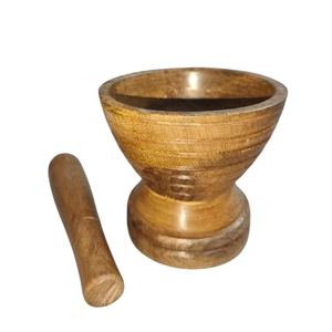 Premium Mango Wood Manual <b>Grinder</b> Masher Dishwasher Safe Eco-Friendly Designed Smooth Crushing Garlic <b>Herbs</b> Spices Modern - Product Image 3