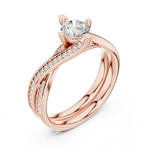 แหวนเพชรทรงกลมทองคำ 14K สำหรับผู้หญิง |   ของขวัญวันครบรอบ |   เพชรที่เพิ่งเพาะเลี้ยง - Product Image 4