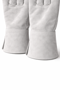 Guantes de Soldadura de Cuero Dividido Blanco con Puño de Seguridad Extendido para Trabajos Industriales de Metal, Corte y Pulido en Altas Temperaturas - Product Image 4