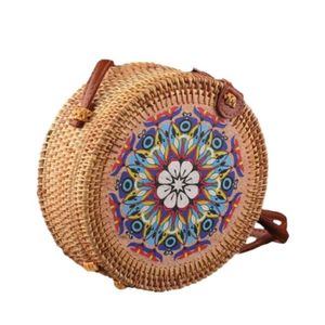 BEST SELLER Hand-Woven Rattan Vintage Zipper Closure Casual Handbags & Shop Use Fashionable Large Capacity Basket Purse - Product Image 1