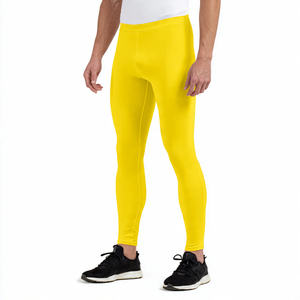 Leggings de compression actifs pour hommes, couleur unie, anti-humidité, séchage rapide, extensibles dans quatre directions, écologiques, longueur intégrale - Product Image 5