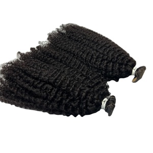 Vente en gros de cheveux humains vierges 100% bruts non traités, paquets bouclés birmans non traités/i-tip/Extensions de ruban adhésif - Product Image 1