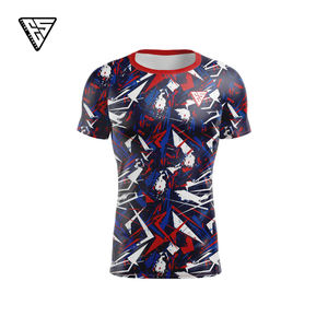 Ventes en gros de rashguards d'arts martiaux personnalisés |   Manches courtes |   Protection anti-UV |   Impression de logo gratuite |   Production rapide - Product Image 1