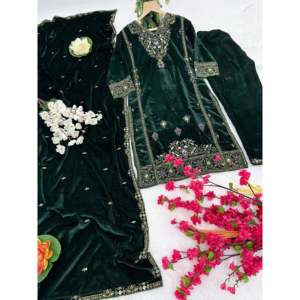 Vêtements et accessoires musulmans traditionnels de créateur Beau haut-bas et Dupatta pour les fêtes - Product Image 4