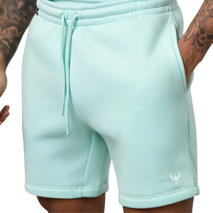 Mens Mint <b>Green</b> Fleece Shorts Elastic Waist Lightweight Workout Running Fitness Casual Activewear Shorts - Product Image 1