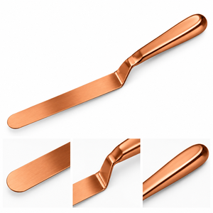 Altomme Instruments Copper Offset Icing Spatula Metal Utensil Lightweight <b>Scrapers</b> <b>for</b> Baking and Food Plating - Product Image 3