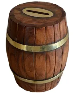 Boîte à monnaie en bois/mallette de rangement en bois pour pièces de monnaie organisateur en bois/nouveauté tirelire en bois fini foncé coffre-fort pour enfants