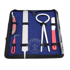 Juego de herramientas de herrador al por mayor con probador de cascos, herramienta de detección de dolor, escofina de doble cara, cuchillo para abscesos, cuchillo para tosferidos y raspador de cascos - Product Image 1
