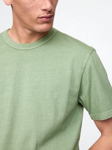 Camiseta de Algodón para Hombre, Color Verde Salvia, Cuello Redondo, Manga Corta, Estilo Casual Básico, Prenda Lisa Personalizable - Product Image 4