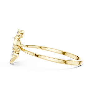 Anillos minimalistas de oro macizo de 14k con diamantes de corte redondo para mujer, para regalo, compromiso, aniversario, boda - Product Image 2