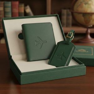 ชุดอุปกรณ์เสริมการเดินทางธุรกิจระดับไฮเอนด์ขายส่ง OEM กระเป๋าใส่พาสปอร์ตหนังเทียม ป้ายติดกระเป๋าเดินทาง ชุดคอมโบแพ็ค สำหรับการตลาดแบรนด์ - Product Image 3