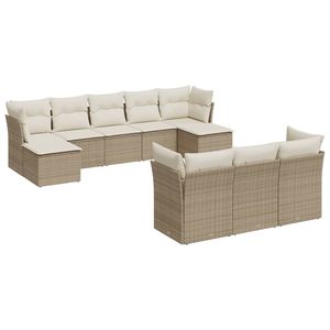 Set Divano da Giardino in Rattan PE Beige con Struttura in Acciaio Verniciato a Polvere, 100% Poliestere, Arredamento da Giardino Elegante e Durevole - Product Image 2