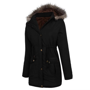 Chaqueta Parka de Invierno para Mujer, Cuero Genuino, Estampado Animal, Capucha con Detalles de Piel, Resistente al Viento, Transpirable, Manga Larga, Relleno de Algodón, Gruesa y Cálida - Product Image 2
