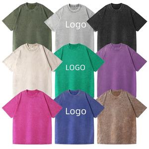 T-shirt Homme Oversize 100% Coton Épais Printemps-Été 2026, Épaules Tombantes, Personnalisable avec Votre Propre Logo, Effet Délavé Acide - Product Image 2