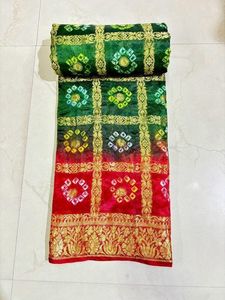 Handcrafted Rajasthani <b>Art</b> Silk Bandhani Saree with Decorative Border Premium Ethnic Wear for Women - Product Image 2