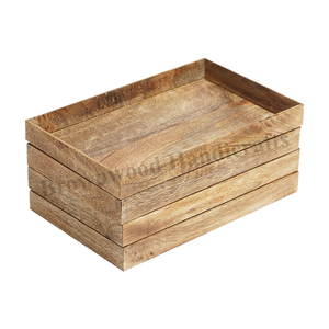 Plateau de service alimentaire en bois de manguier 100% naturel, design moderne, qualité supérieure, taille personnalisée, pour la maison et les restaurants - Product Image 1