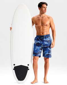 Premium Summer Beachwear Board Shorts <b>Mens</b> Quick Dry Swim <b>Trunks</b> Breathable Lightweight Polyester Shorts with Elastic Drawstring - Product Image 1