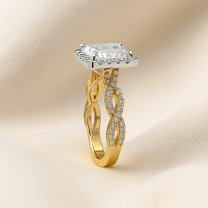 Bague de fiançailles et de mariage SHREERAJ SOLITAIRE originale en or jaune 14 carats avec diamant CVD de laboratoire taille Radiant 3,00 carats pour femme, certifiée IGI - Product Image 3