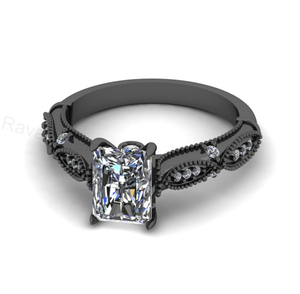 Victorian Inspired 925 Silver 14k <b>Gold</b> Plated 6x8mm Octagon <b>Cubic</b> <b>Zirconia</b> Prong Set Designer <b>Ring</b> Fine Jewelry Wedding Gift for - Product Image 4