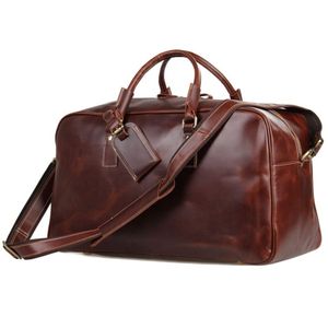 Bolsa de Viaje Unisex de Cuero Genuino con Cierre de Cremallera, Asa Suave, 36-55L, Bolsa de Fin de Semana - Product Image 4