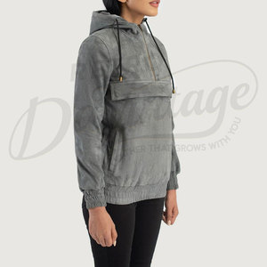 Women High Quality 2026 Women's Winter <b>Jacket</b> Short <b>Suede</b> Leather <b>Jacket</b> With Hood Custom Ladies Coats Warm Faux Leather - Product Image 2